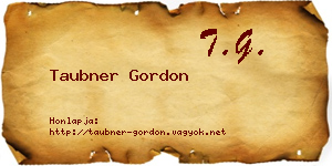 Taubner Gordon névjegykártya